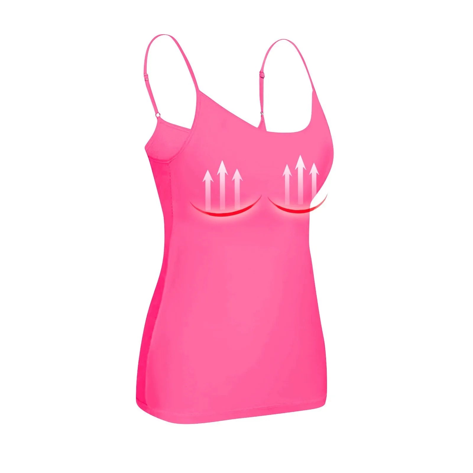KiKis pink padded bra tank top for women with adjustable straps and lifting support