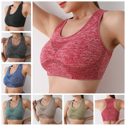 KiKis push up sports bra for women in multiple colors with seamless design and racerback style